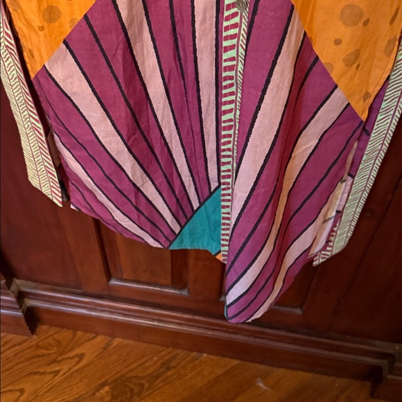 Women’s Orange Patterned Midi Dress - Picture 4 of 7